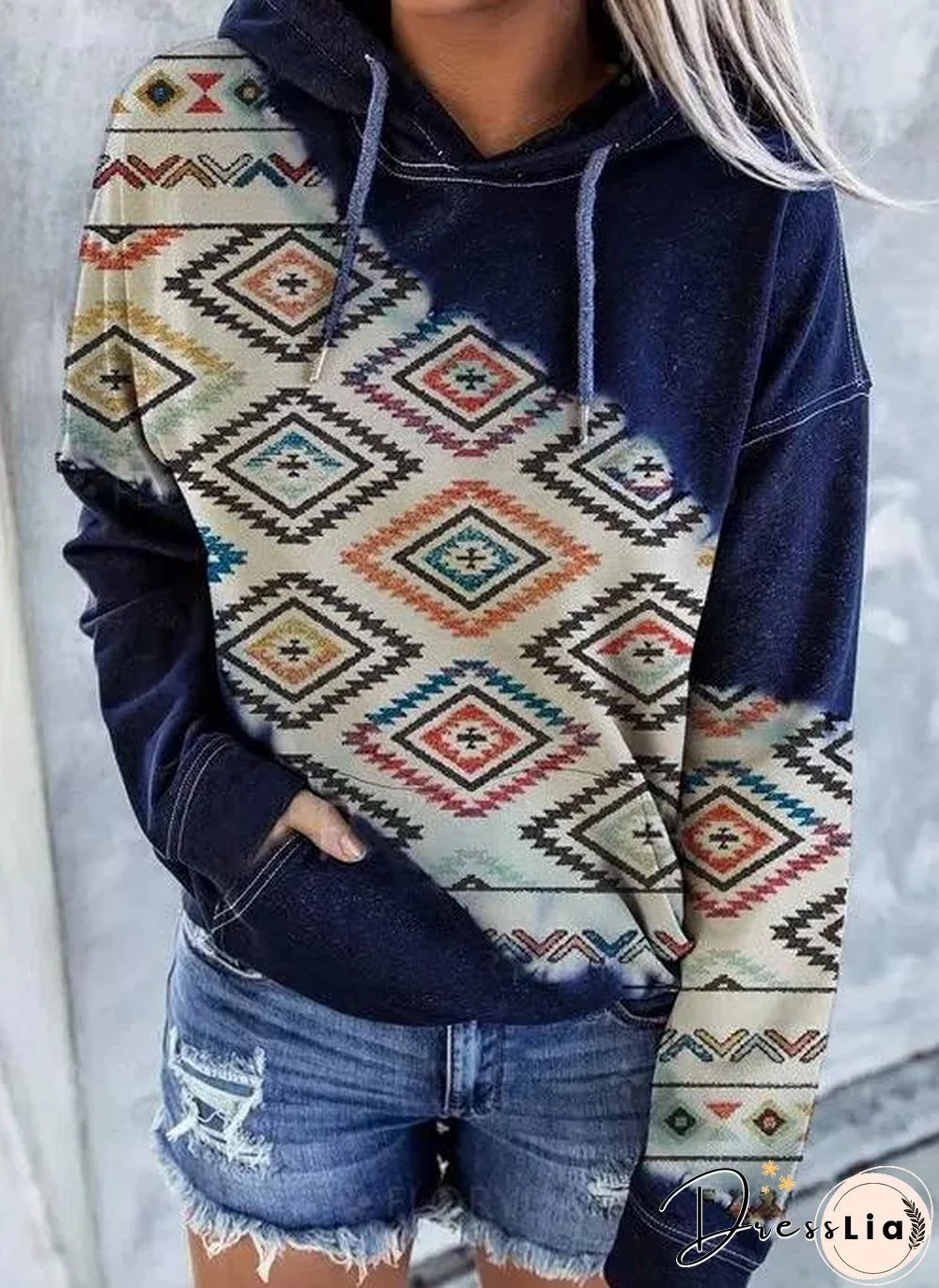 Fashion Printed Loose Hoodie