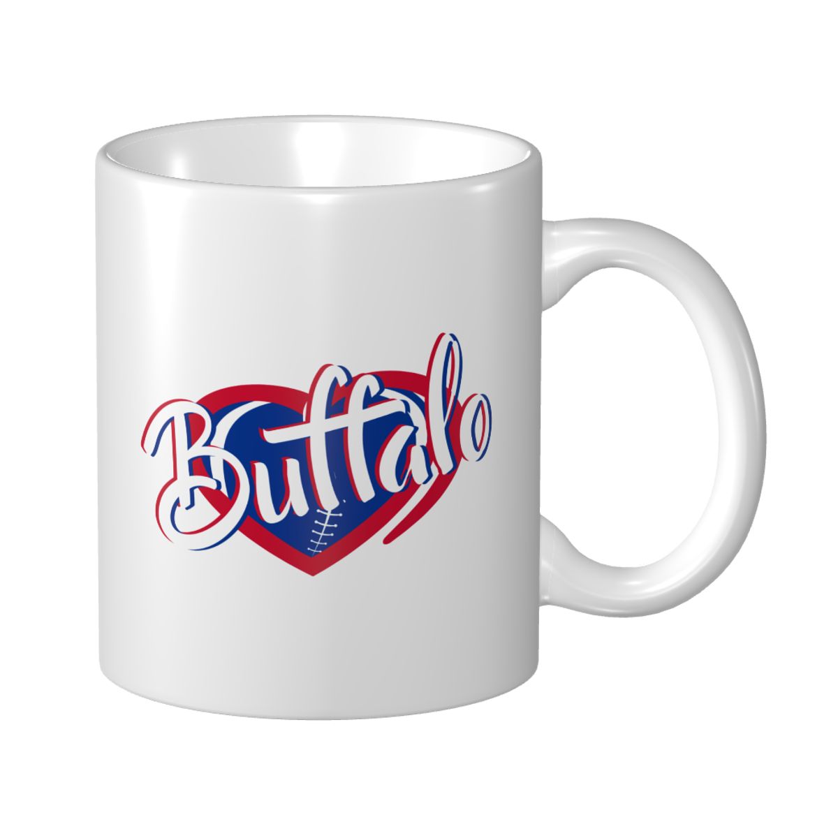 Buffalo Bills On Hearts Ball Ceramic Mug