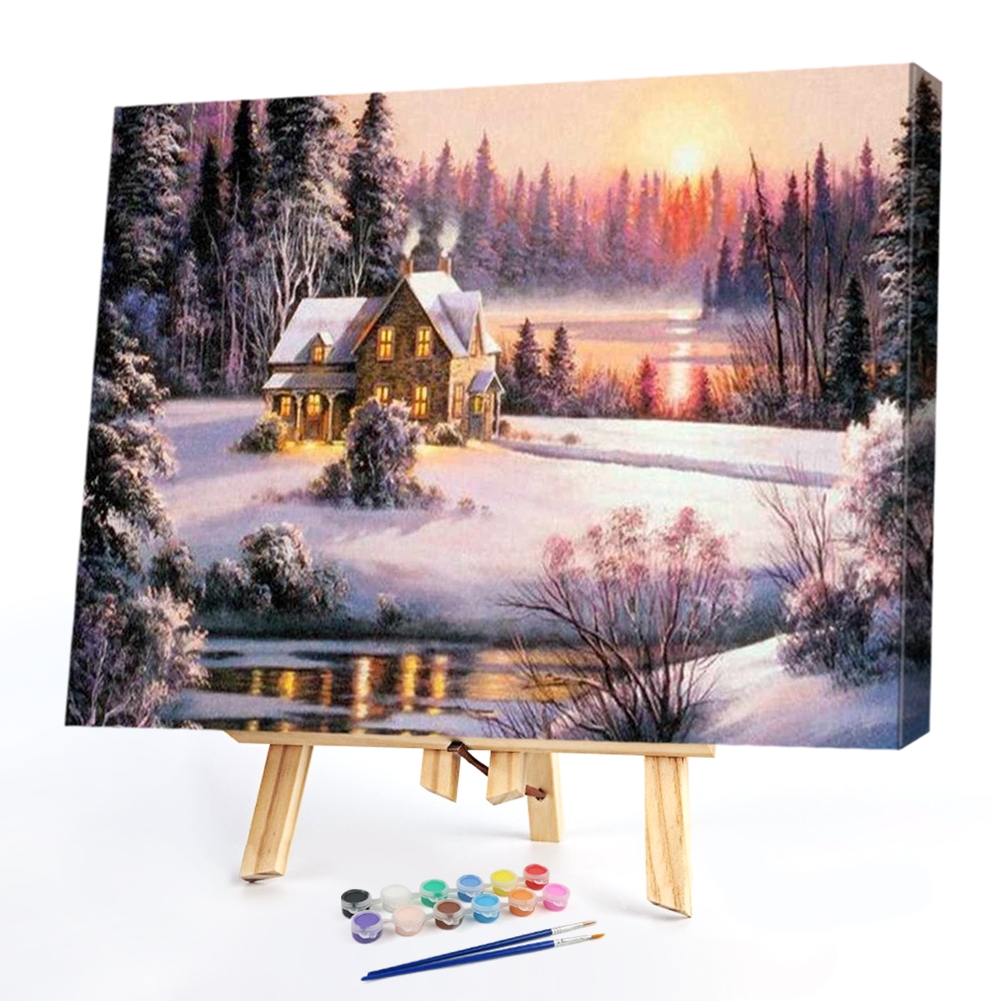 

40*50CM Paint By Numbers-Snow House, 501 Original