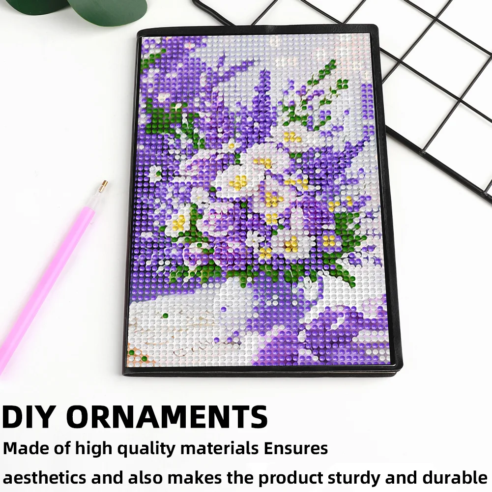5D DIY Flower Diamond Art Painting Notebook Kit Crystal Notepad Sketchbook Gifts