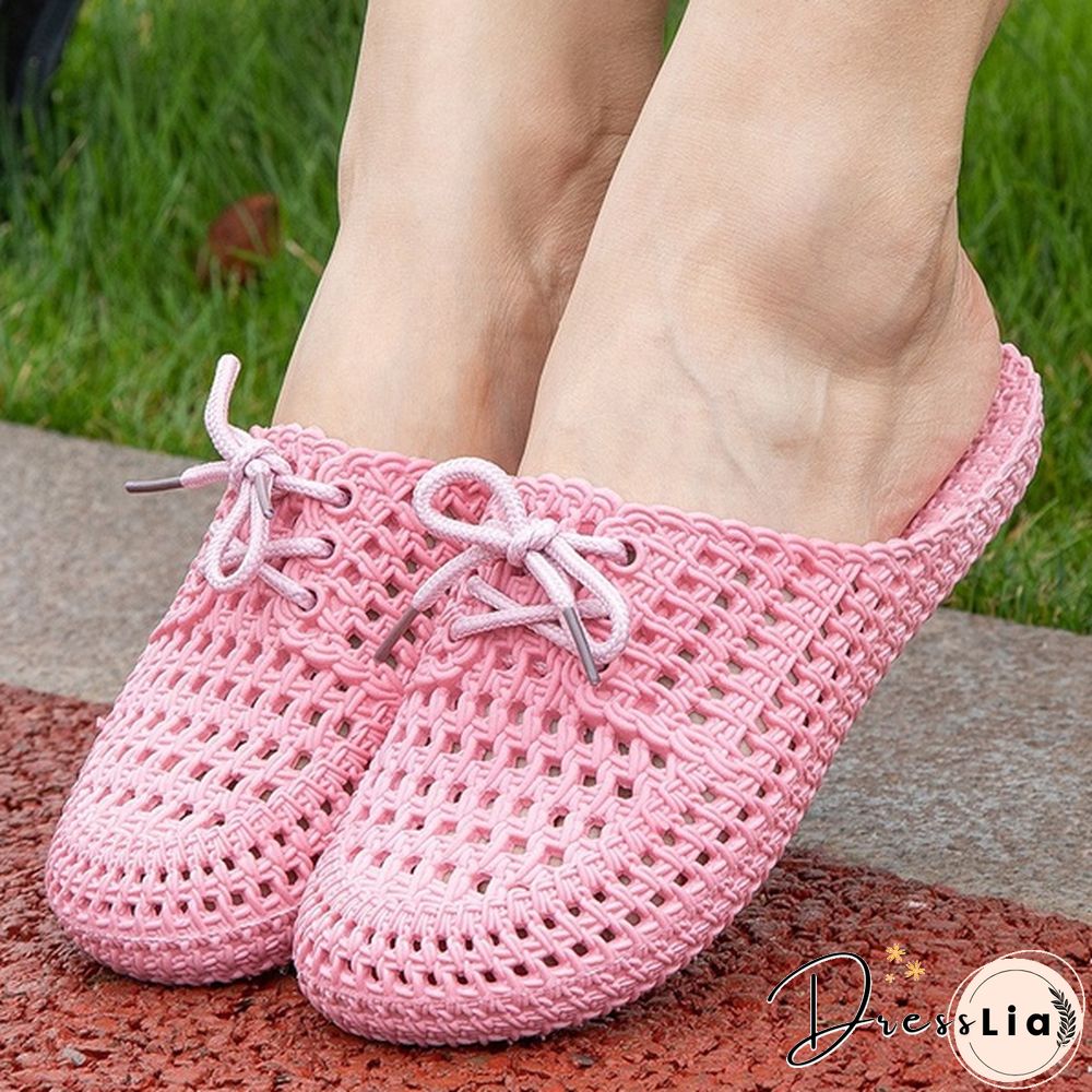 Summer Women's New Hollow-out Slipper Solft Non-slip Casual Sandals Slip-on Beach Shoes