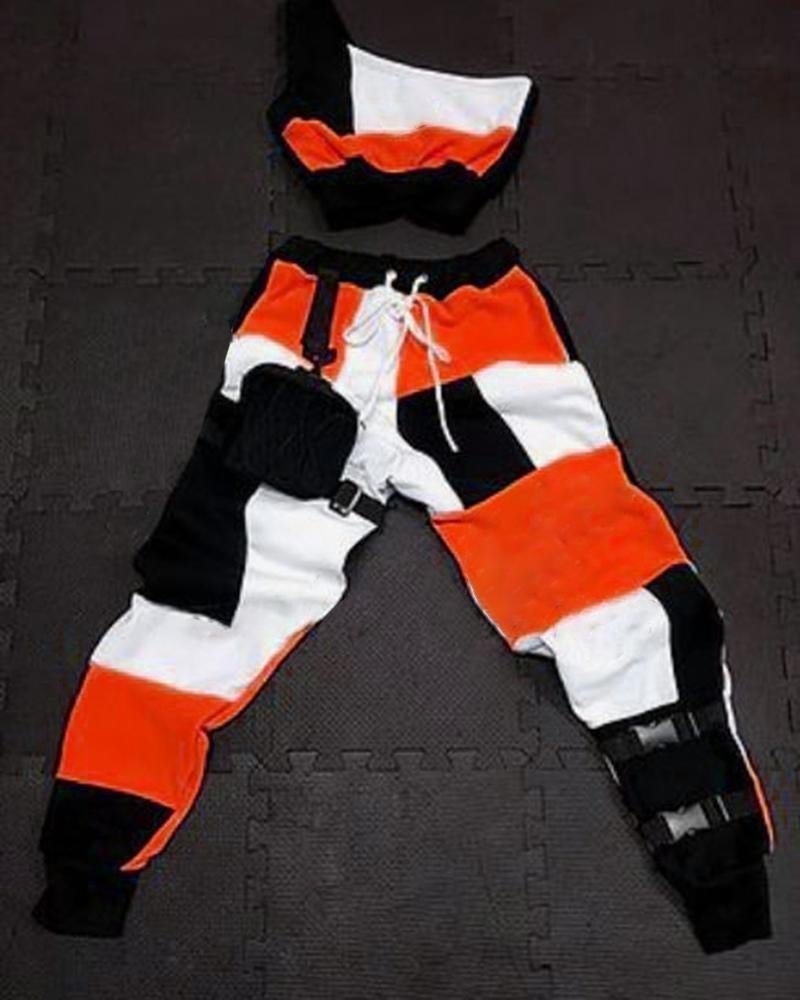 Women's Sporty Patchwork Printed Sets61