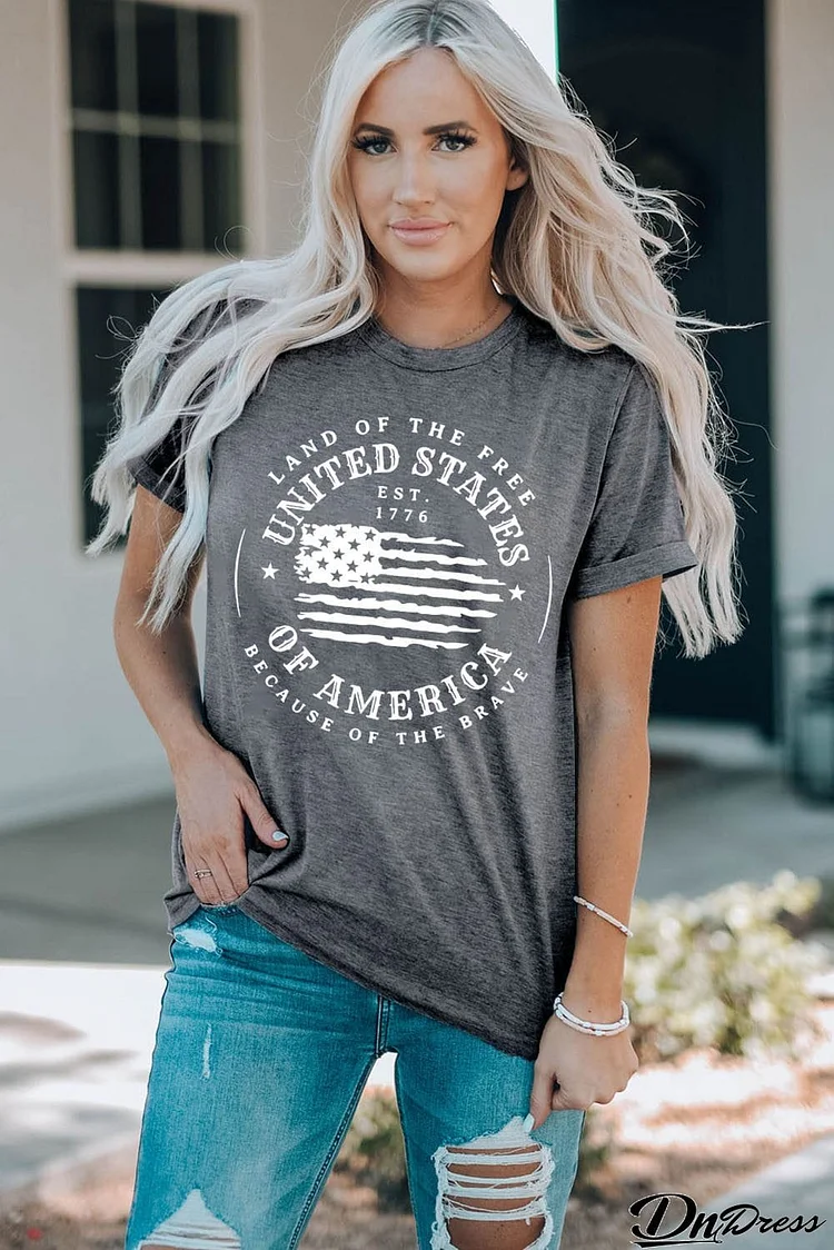 US Flag Graphic Short Sleeve Tee