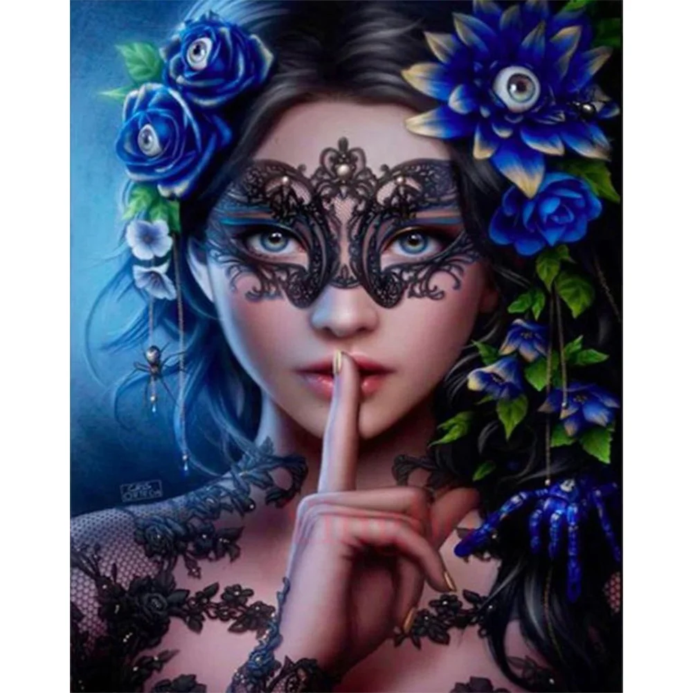 Mask Girl - Full Round - Diamond Painting (50*60cm)