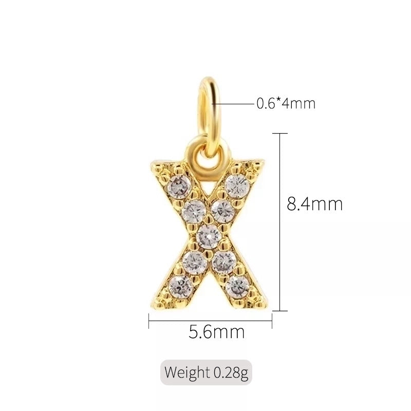 1 Piece Copper Zircon 14K Gold Plated Inlay Polished Pendant