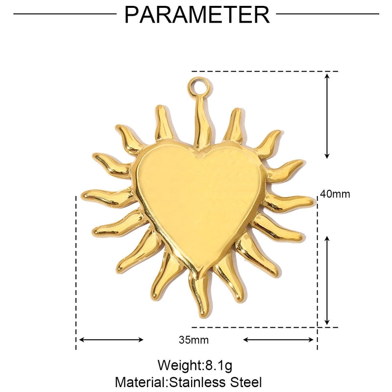 3 PCS/Package 25*44mm 35*40mm 37*40mm Titanium Steel Pearl Zircon Cross Sun Heart Shape Pendant Jewelry Accessories