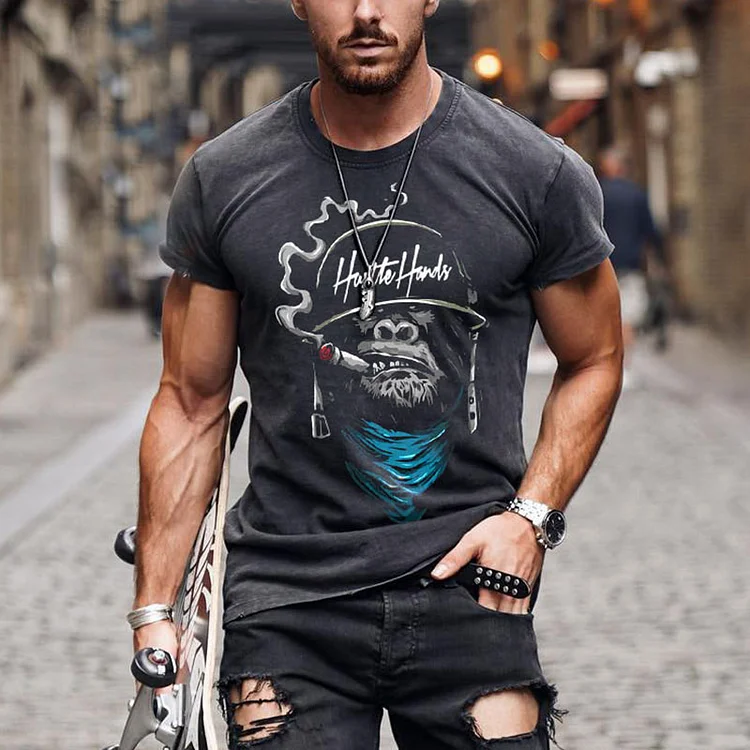 Men's Casual Stretch Gorilla Short Sleeve T-Shirt