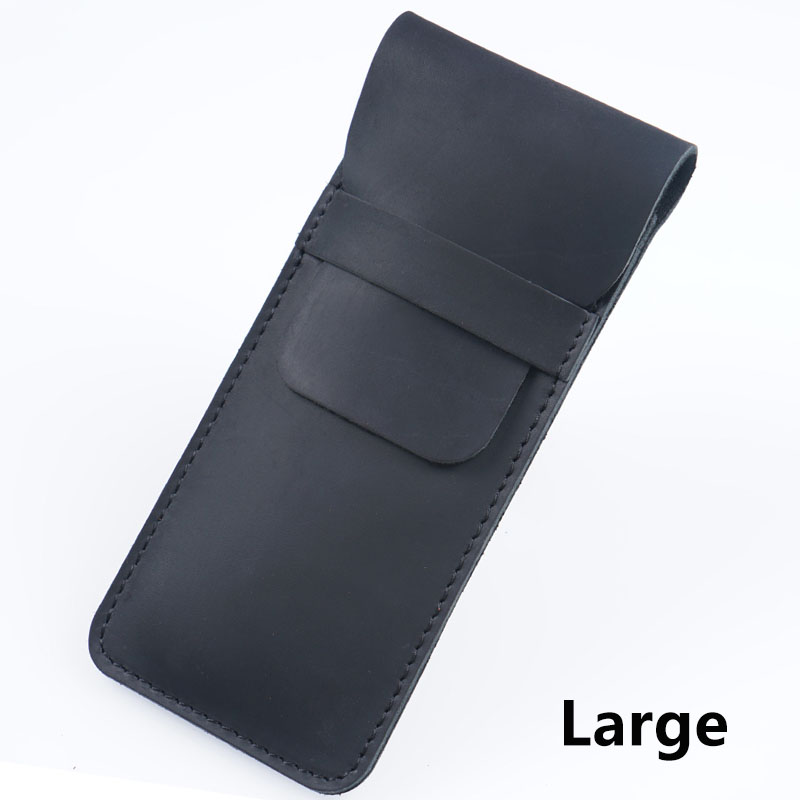 Fromthenon Genuine Leather Pencil Cases Personalized Retro Handmade Crazy Horse Leather Pen Case Protective Cover Pencils Bag