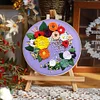 Flower-DIY Embroidery Kit with Pattern Cotton Threads Needles Hoop 30*30cm/11.81*11.81in tapestrymarket