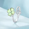 Lucky Four-Leaf Clover Ring 925 Sterling Silver