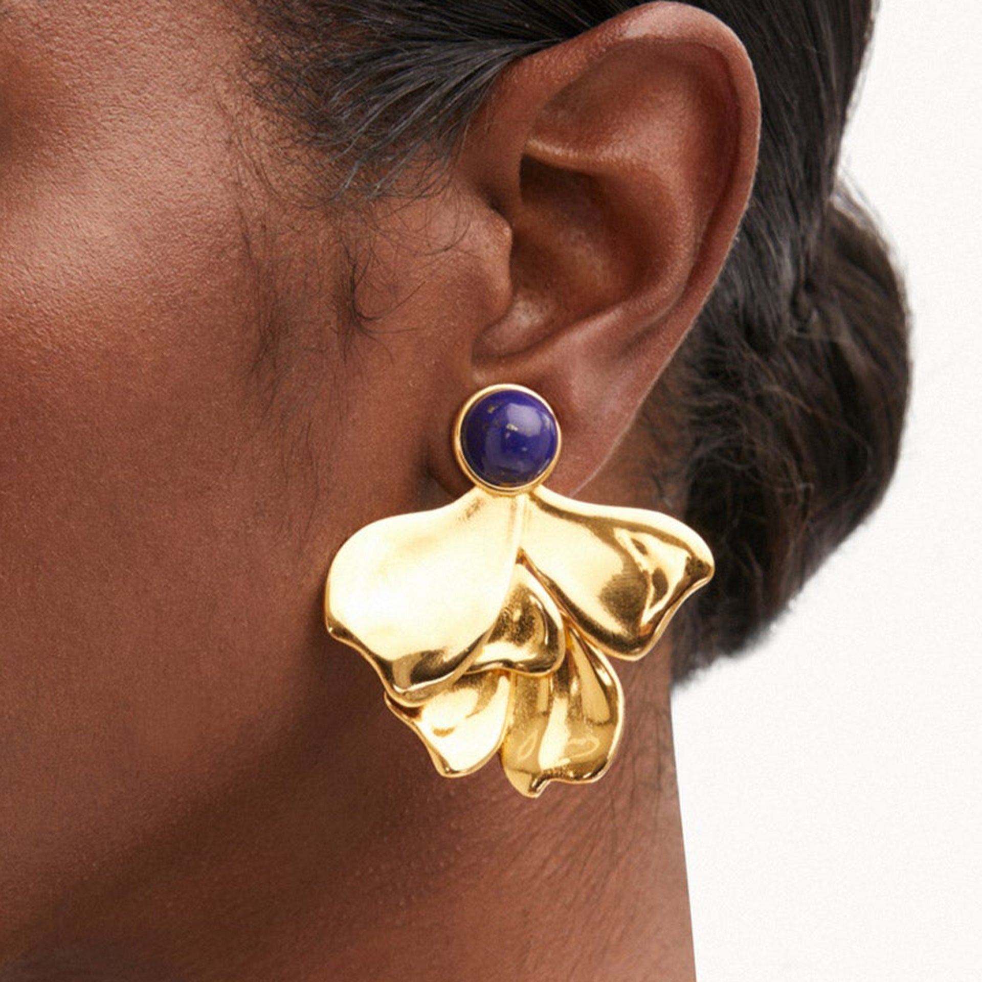 Jie Ding Lapis Lazuli Earrings Stainless Steel Earrings Earrings Design Niche Titanium Steel