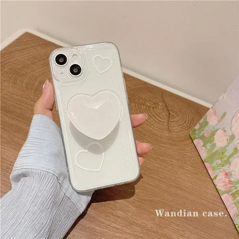 White Line Love Bracket Phone case For huawei p60 p50 p40 p30 p20 p30 lite p40lite mate 50 40 30 20 cover