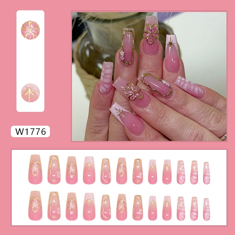 Sweet Minimalist Star Flower ABS Press-on Nails 1 Set