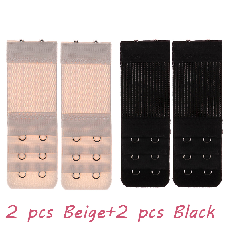 Intbuyer 4 Pcs 2 Hook Bra Extender For Women's Elastic Bra Extension Buckle Belt Strap Extender Adjustable Women Accessories Lingerie