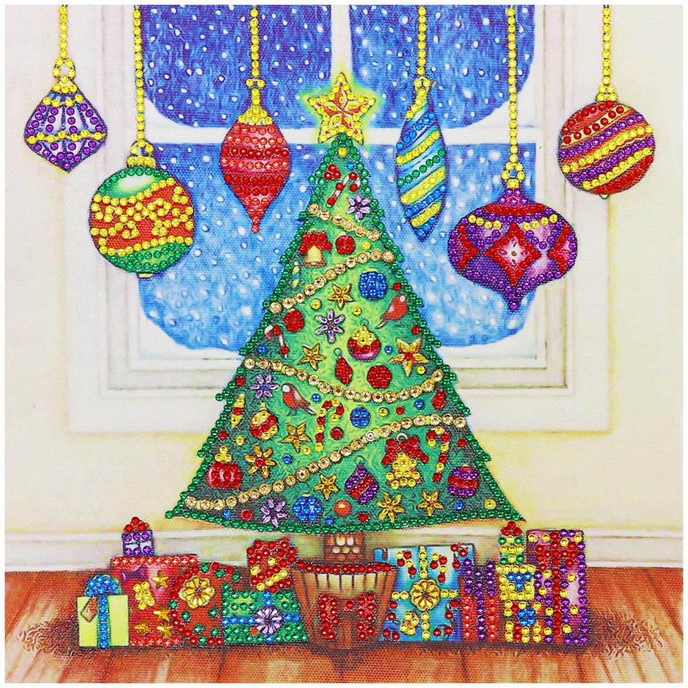 Árbol de Navidad - pintura de diamantes de pedrería de cristal