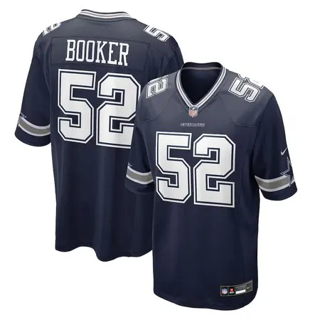 Men's Dallas Cowboys #52 Tyler Booker  Navy 2025 NFL Draft First Round Pick Game Jersey