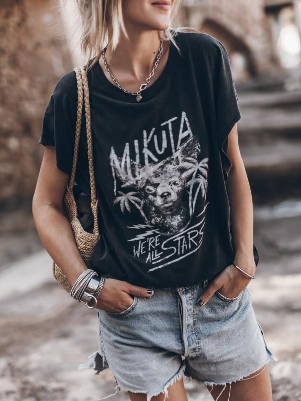 Retro Simple Cotton Women's Tops tjj Shicloths