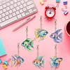 6pcs Fish DIY Diamond Painting Double Sided Keychains