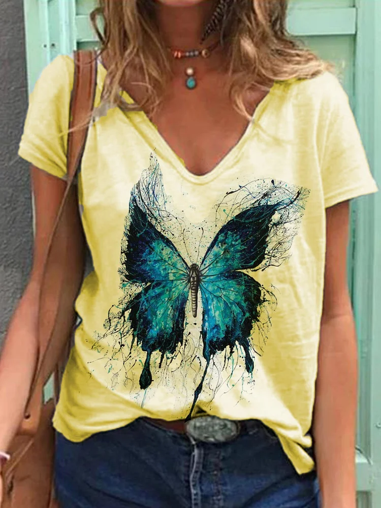 Casual Short Sleeve Shift Cotton Shirts & Tops