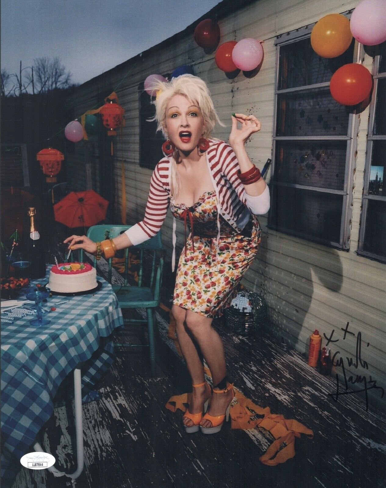 CYNDI LAUPER Signed 11x14 Photo Poster painting GIRLS JUST WANNA HAVE FUN Autograph JSA COA Cert