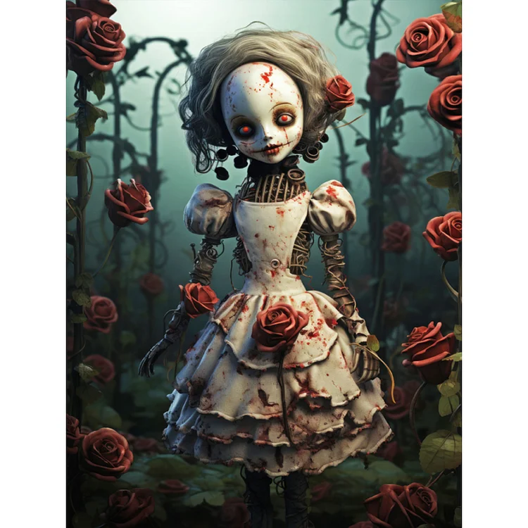 30*40CM - Round Drill Diamond Painting - Horror Doll