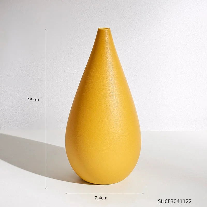 Nordic Home Decoration Solid Color Ceramic Vase Living Room Dining Room Desktop Decoration Accessories Countertop Vase Gifts