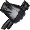 Unisex Winter Soft Warm Cashmere Lining Touchscreen Leather Gloves