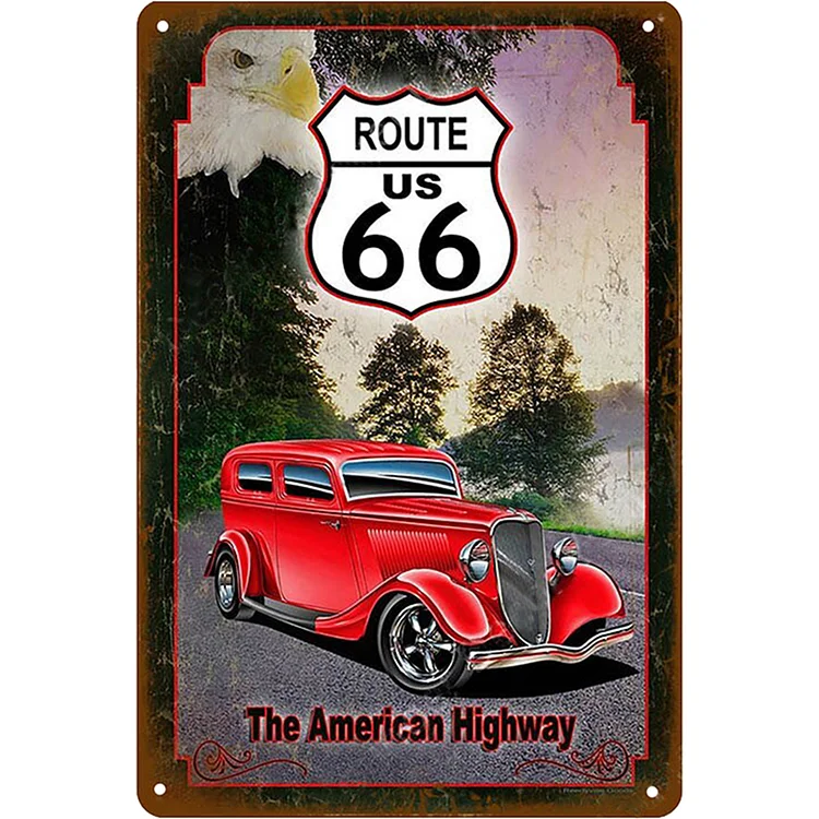 66 Road Car - Vintage Tin Signs/Wooden Signs - 8*12Inch/12*16Inch