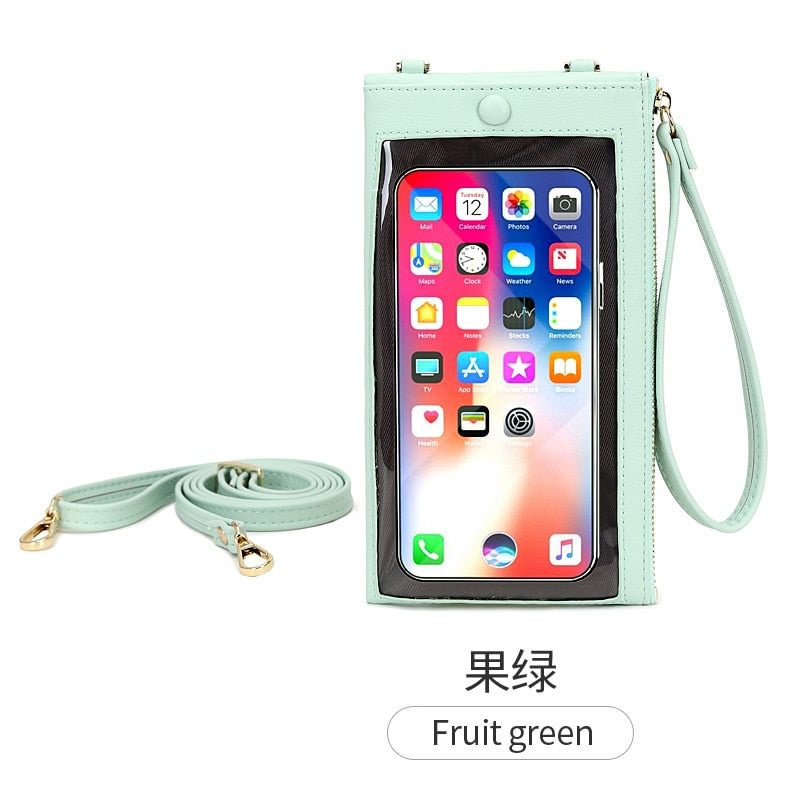 New Touch Screen Mobile Phone Female Bag Large Capacity Pure Color Messenger Women Wallet Multi-function Single Shoulder Purse