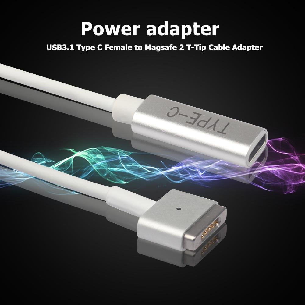 90W USB Type C Female to Magsafe 2 TTip Adapter Cable for MacBook Air Pro