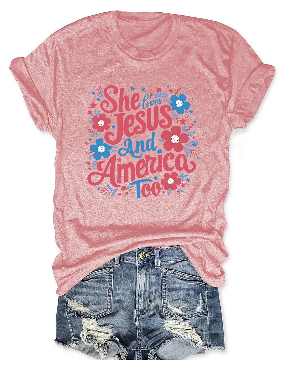 She Loves Jesus And America Too T-shirt