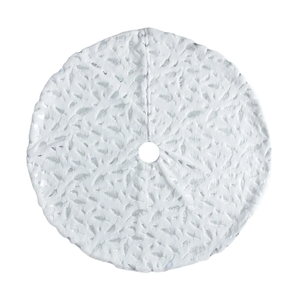 New simple white plush feather Christmas tree skirt home decoration