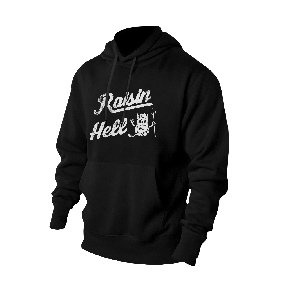 Mischievous Mayhem: 'Raisin Hell' - Playful Devil hoodies