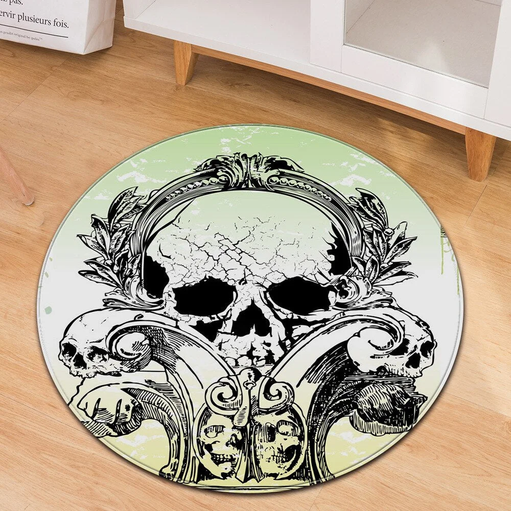 Nordic Round Carpet Kids Room Bedroom Rug Carpet for Living Room  3d floral Print Computer Chair cushion Decorative Bedside Mat