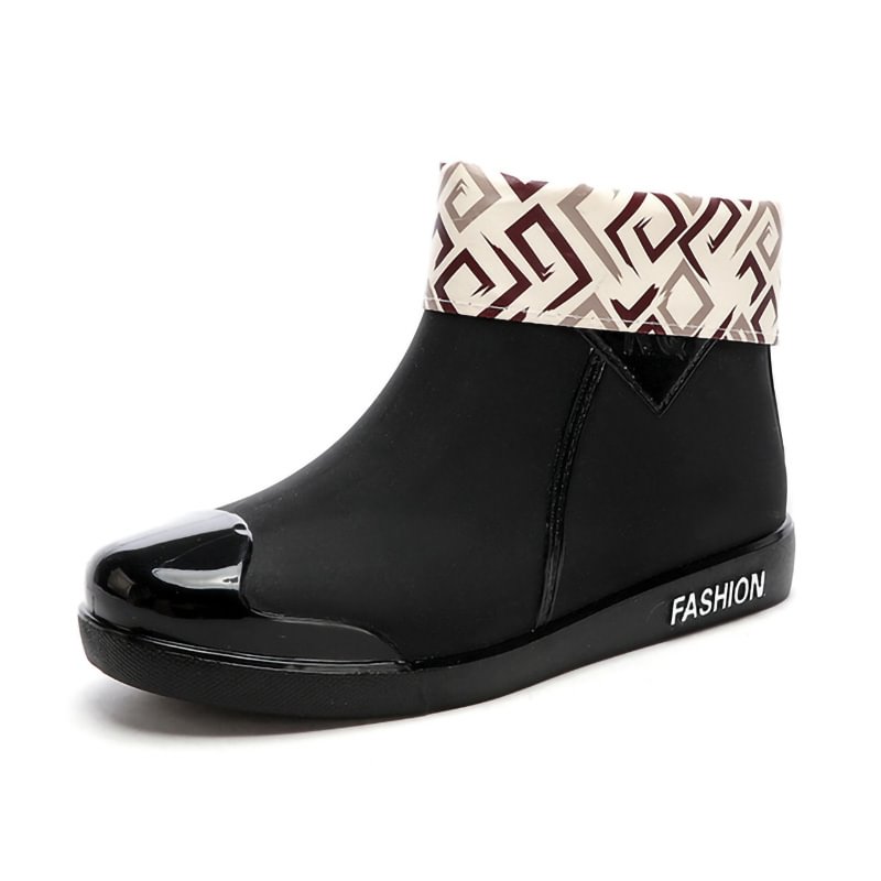 Letclo™ Fashion Plus Velvet Warm Short Tube Solid Color Non-slip Rain Boots letclo Letclo