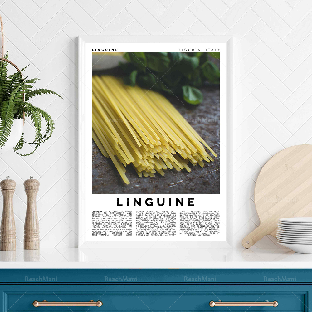 Pasta poster, soba noodles, lasagna, udon noodles, rice noodles, linguine, cannelloni, cooking poster, kitchen art decoration
