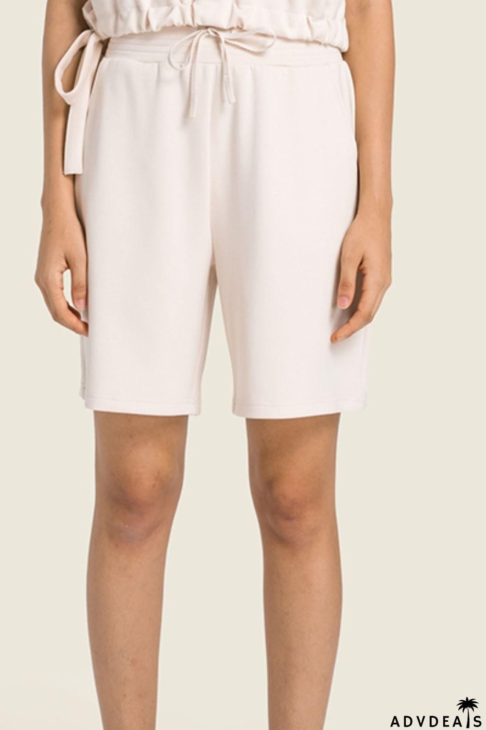 Drawstring Elastic Waist Sports Bermuda Shorts