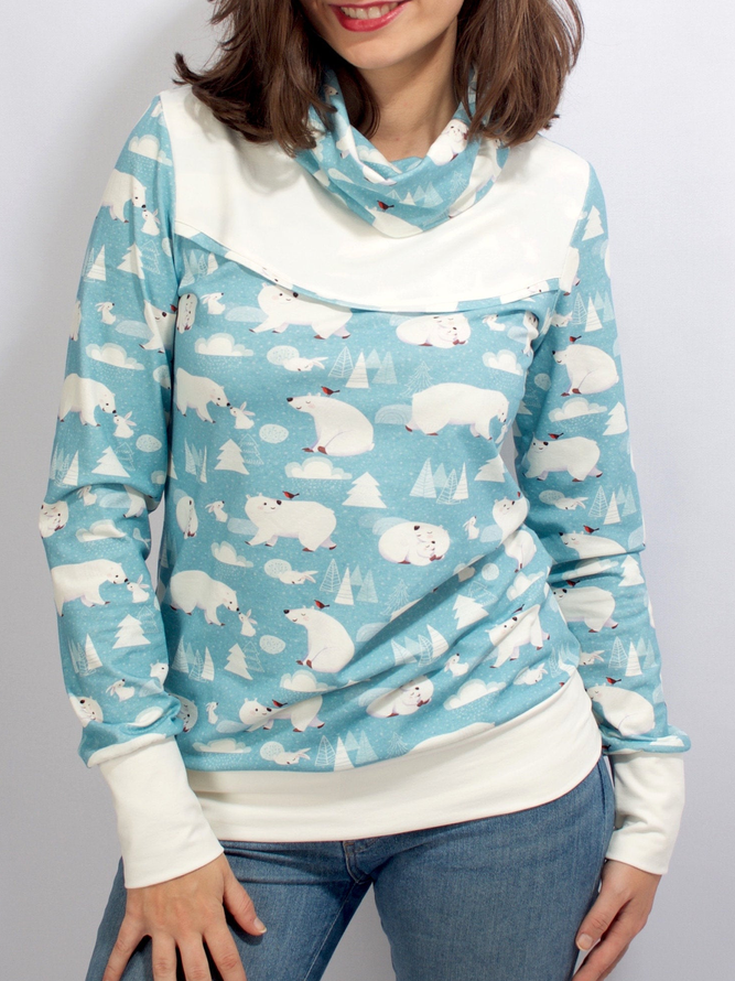 Casual Printed Cotton-Blend Hoodie Sweatshirt