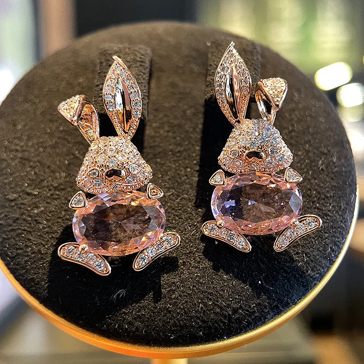 Crystal Bunny Earring Studs