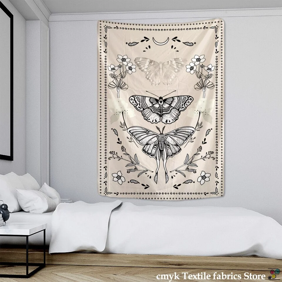 Psychedelic Butterfly Tarot Tapestry Wall Hanging Witchcraft Bohemian Hippie Tapiz Dormitory Home Decor