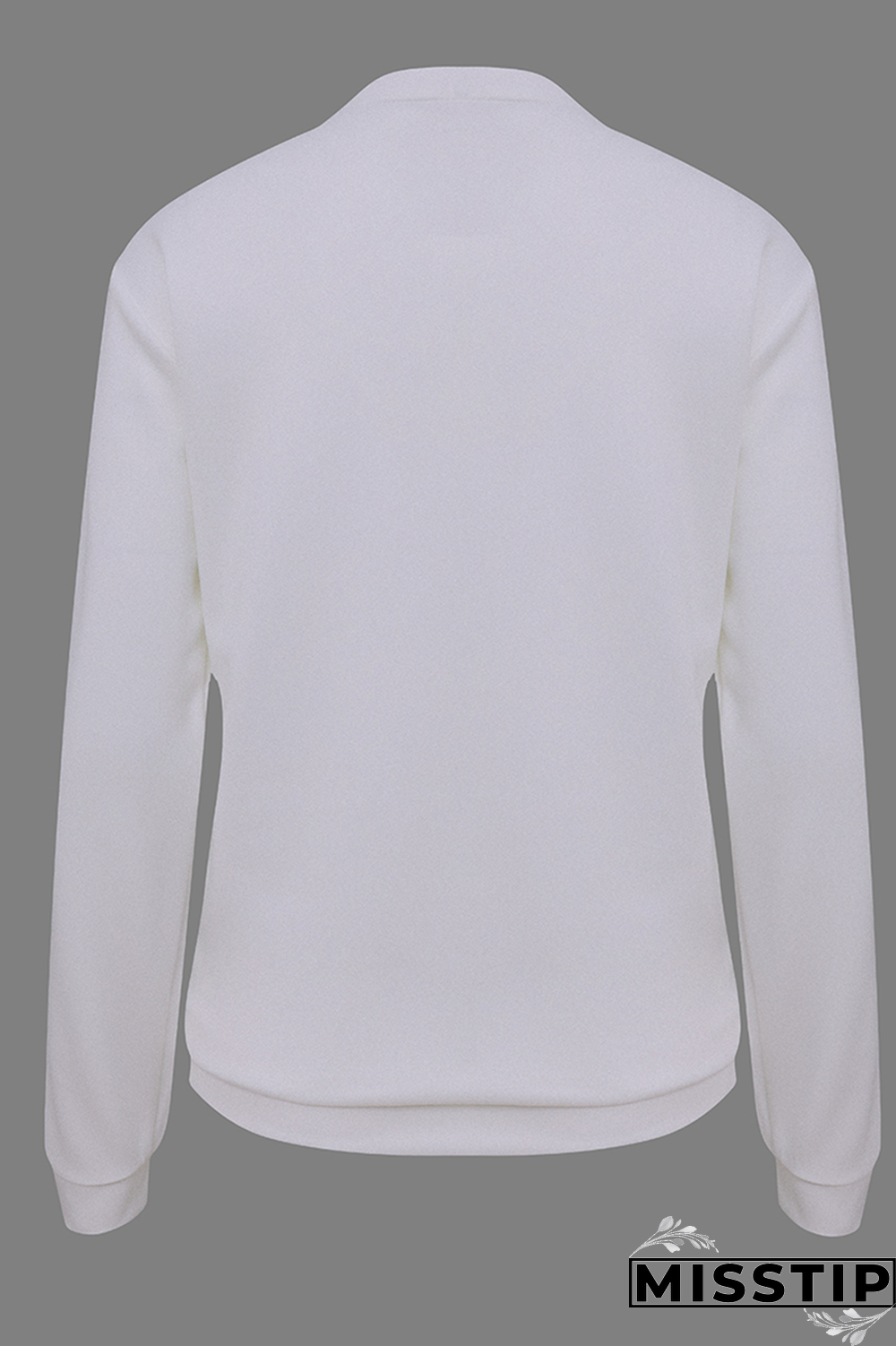 White Fashion Casual Print Patchwork Letter O Neck Tops