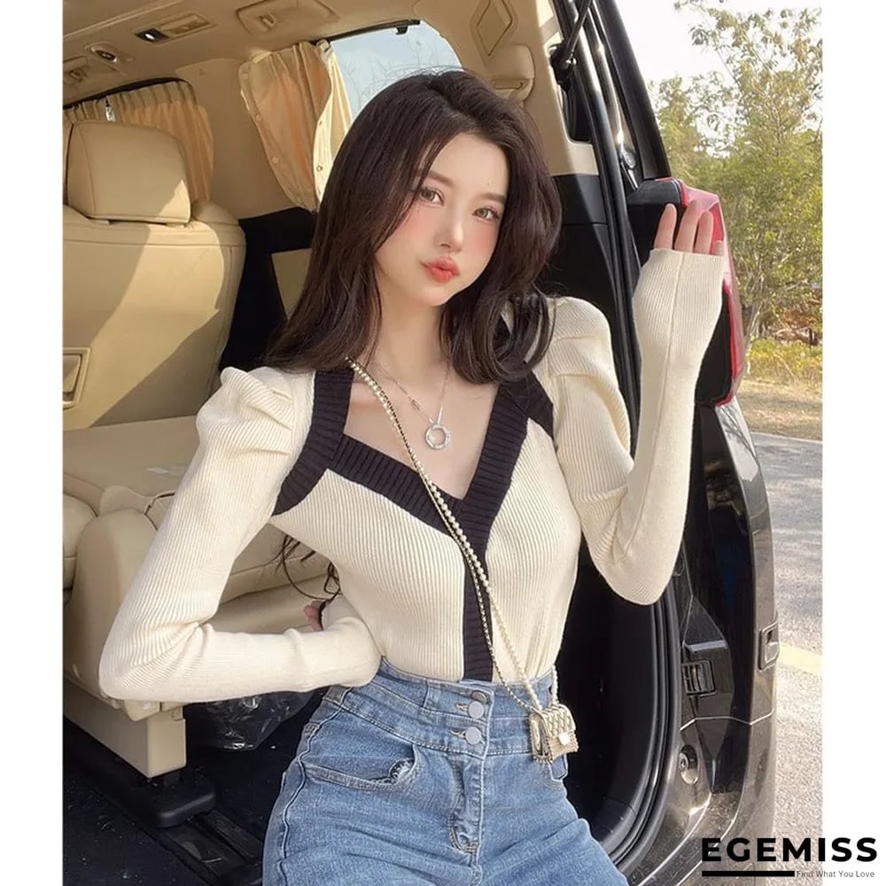 French Hepburn V-neck Temperament Small Fragrance Chic Bottoming Sweater | EGEMISS