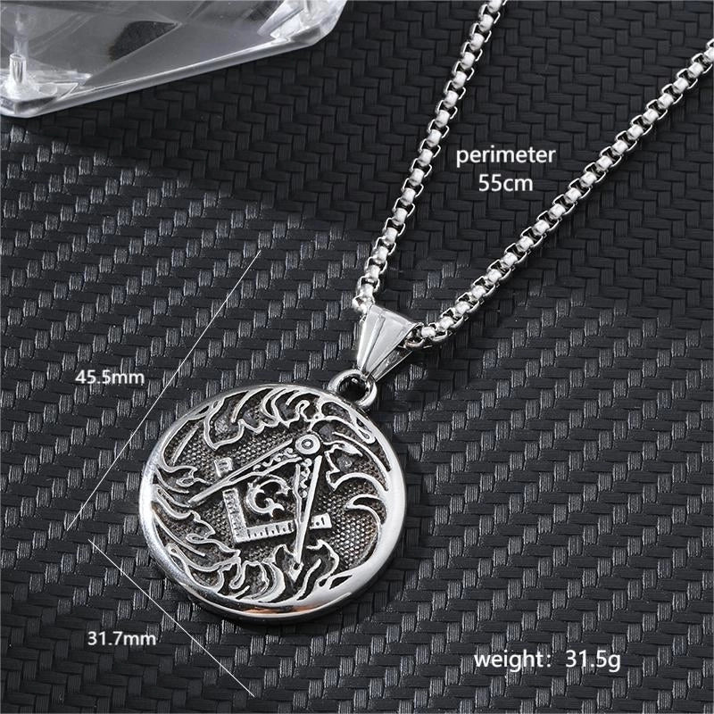 Hip-Hop Cross Anchor Skull Stainless Steel Carving Halloween Men’s Pendant Necklace