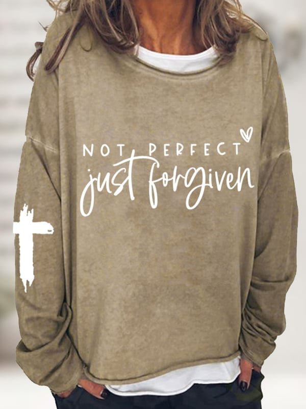 Women's Not Perfect Just Forgiven Casual Long-Sleeve T-Shirt
