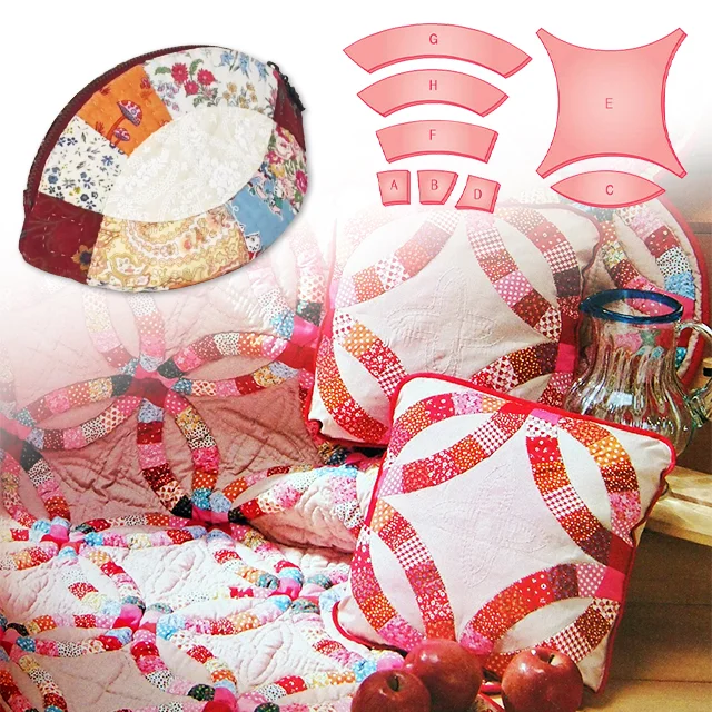 Double Wedding Ring Bag & Double Wedding Ring Quilt Template Set (8PCS) + Instruction Manual