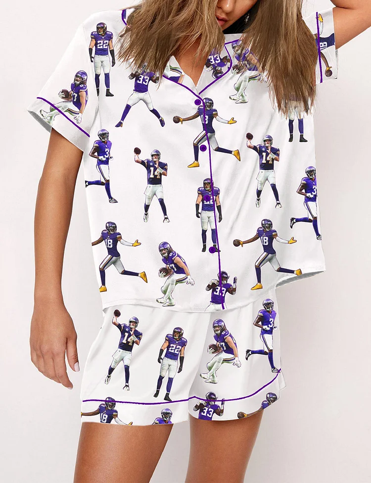 Women's  Minnesota Vikings Football Player Pajama Set