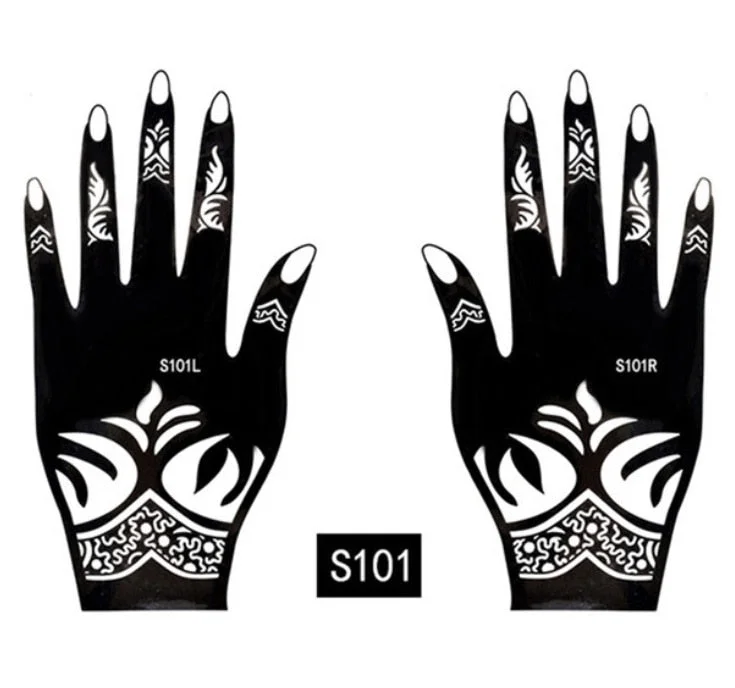 2Pcs/Set Temporary Tattoo stencil 25 designs Body Art Men Women Indian Henna pattern Beauty Waterproof Fake Arm Hand Reuse tatoo