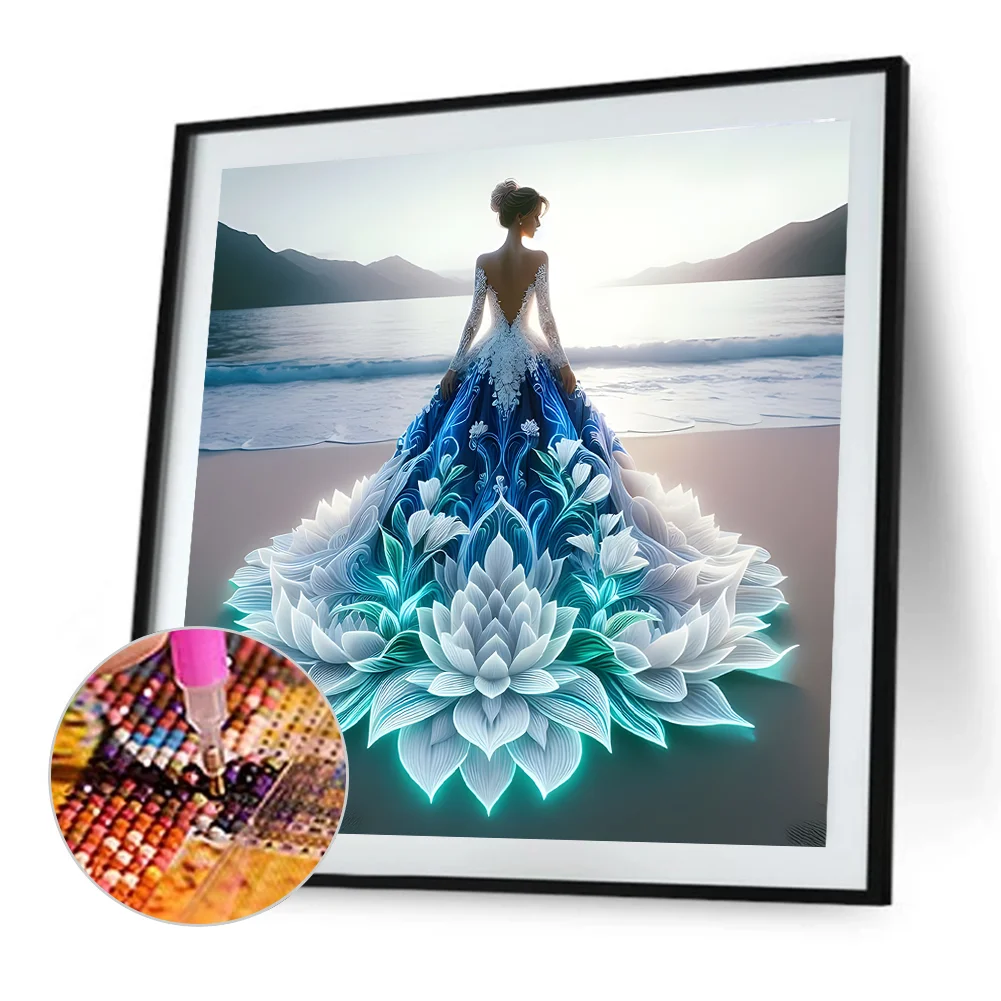 Diamond Painting - Full Round Drill - Gorgeous Skirt Beauty(Canvas|40*40cm)