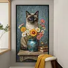 Siamese Cat Flowers-11CT Stamped Cross Stitch 40*70cm(Big Size) tapestrymarket