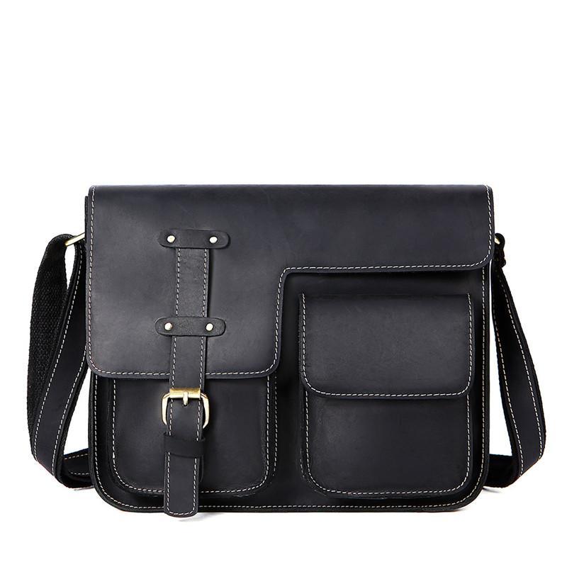 Mens Classic Business Large Capacity Vintage Leather Briefcase